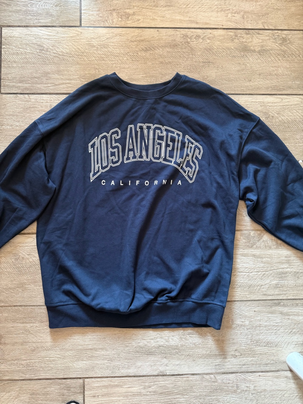 Oversized Los Angeles California Navy Graphic Crewneck Sweater